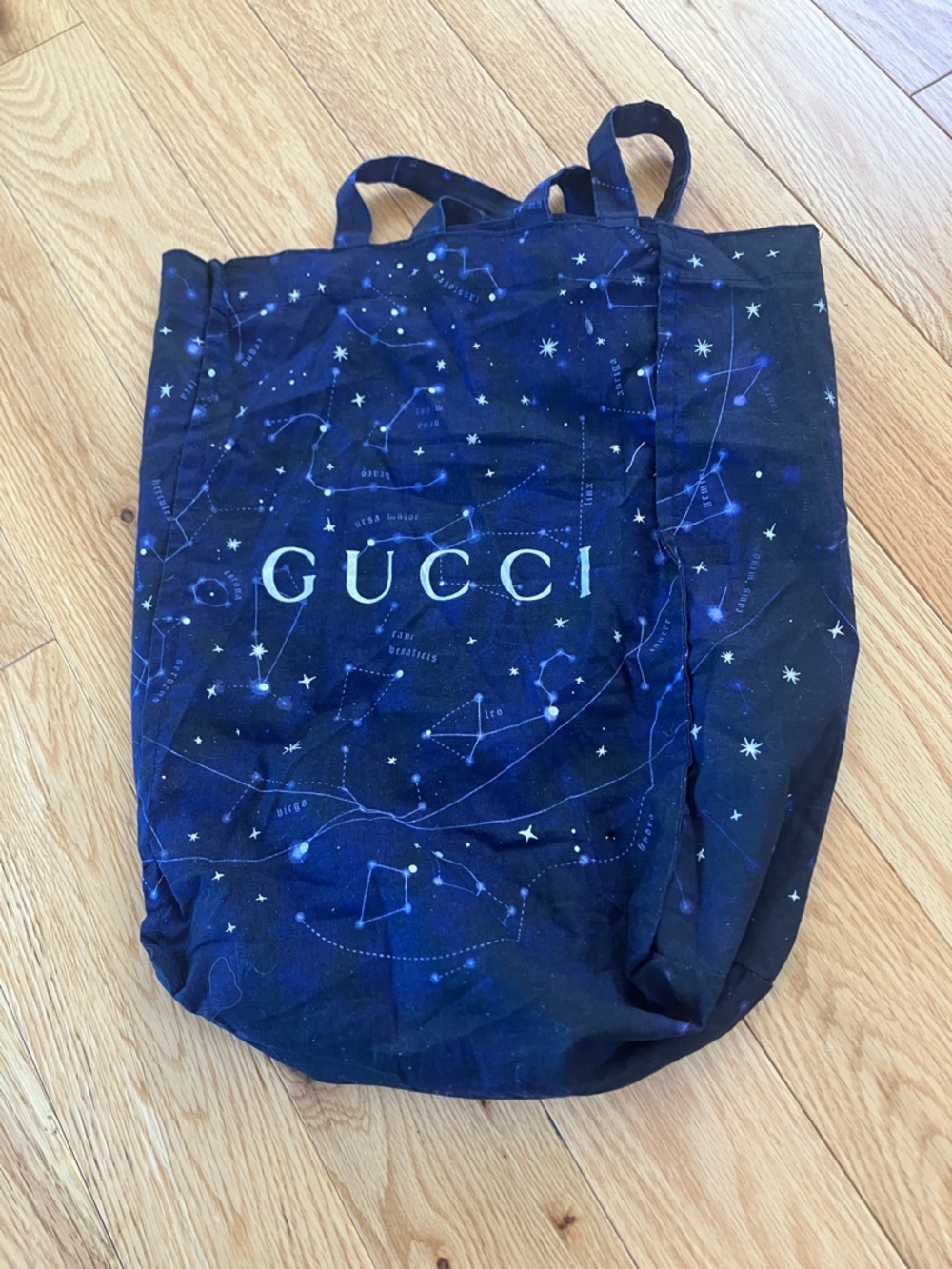 Gucci Navy and White Constellation Canvas Tote